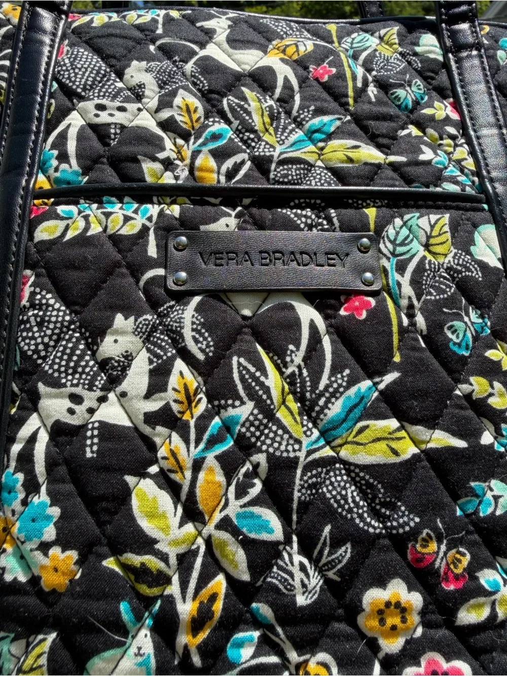 Vera Bradley Small Tote Winter Palace Faux Leather Trim Quilted Bag